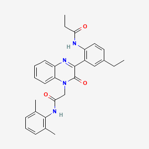 N-[2-(4-{2-[(2,6-dimethylphenyl)amino]-2-oxoethyl}-3-oxo-3,4-dihydroquinoxalin-2-yl)-4-ethylphenyl]propanamide