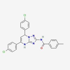 molecular formula C25H19Cl2N5O B11336005 N-[5,7-bis(4-chlorophenyl)-4,7-dihydro[1,2,4]triazolo[1,5-a]pyrimidin-2-yl]-4-methylbenzamide 