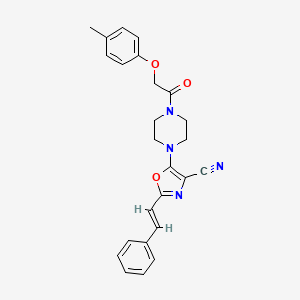 5-{4-[(4-methylphenoxy)acetyl]piperazin-1-yl}-2-[(E)-2-phenylethenyl]-1,3-oxazole-4-carbonitrile