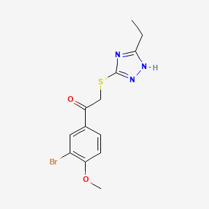 1-(3-bromo-4-methoxyphenyl)-2-[(5-ethyl-4H-1,2,4-triazol-3-yl)sulfanyl]ethanone