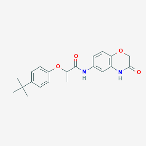 molecular formula C21H24N2O4 B11336040 2-(4-tert-butylphenoxy)-N-(3-oxo-3,4-dihydro-2H-1,4-benzoxazin-6-yl)propanamide 