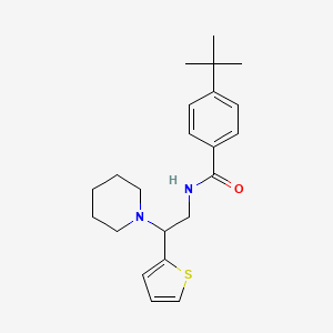 molecular formula C22H30N2OS B11336060 4-tert-butyl-N-[2-(piperidin-1-yl)-2-(thiophen-2-yl)ethyl]benzamide 