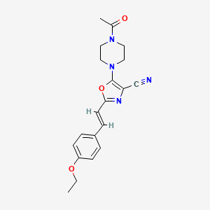 molecular formula C20H22N4O3 B11336084 5-(4-acetylpiperazin-1-yl)-2-[(E)-2-(4-ethoxyphenyl)ethenyl]-1,3-oxazole-4-carbonitrile 