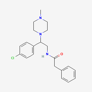 molecular formula C21H26ClN3O B11336095 N-[2-(4-chlorophenyl)-2-(4-methylpiperazin-1-yl)ethyl]-2-phenylacetamide 