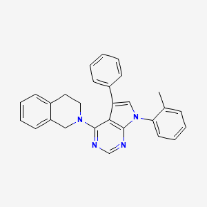 molecular formula C28H24N4 B11336096 2-[7-(2-methylphenyl)-5-phenyl-7H-pyrrolo[2,3-d]pyrimidin-4-yl]-1,2,3,4-tetrahydroisoquinoline 