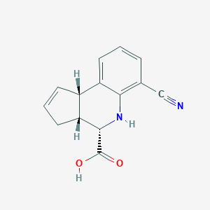 molecular formula C14H12N2O2 B113361 (3aR,4S,9bS)-6-cyano-3a,4,5,9b-tetrahydro-3H-cyclopenta[c]quinoline-4-carboxylic acid CAS No. 957033-29-3