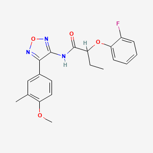 molecular formula C20H20FN3O4 B11336143 2-(2-fluorophenoxy)-N-[4-(4-methoxy-3-methylphenyl)-1,2,5-oxadiazol-3-yl]butanamide 