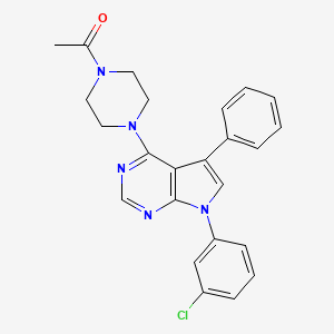 molecular formula C24H22ClN5O B11336150 1-{4-[7-(3-chlorophenyl)-5-phenyl-7H-pyrrolo[2,3-d]pyrimidin-4-yl]piperazin-1-yl}ethanone 