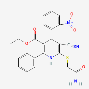 Ethyl 6-[(2-amino-2-oxoethyl)sulfanyl]-5-cyano-4-(2-nitrophenyl)-2-phenyl-1,4-dihydropyridine-3-carboxylate