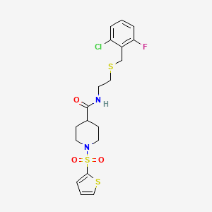 N-{2-[(2-chloro-6-fluorobenzyl)sulfanyl]ethyl}-1-(thiophen-2-ylsulfonyl)piperidine-4-carboxamide