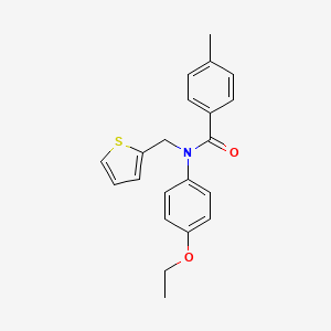 molecular formula C21H21NO2S B11336163 N-(4-ethoxyphenyl)-4-methyl-N-(thiophen-2-ylmethyl)benzamide 