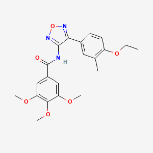 molecular formula C21H23N3O6 B11336166 N-[4-(4-ethoxy-3-methylphenyl)-1,2,5-oxadiazol-3-yl]-3,4,5-trimethoxybenzamide 