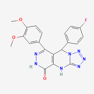 10-(3,4-dimethoxyphenyl)-8-(4-fluorophenyl)-2,4,5,6,7,11,12-heptazatricyclo[7.4.0.03,7]trideca-1(9),3,5,10-tetraen-13-one