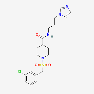 1-[(3-chlorobenzyl)sulfonyl]-N-[3-(1H-imidazol-1-yl)propyl]piperidine-4-carboxamide