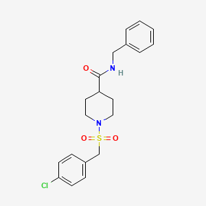 molecular formula C20H23ClN2O3S B11336181 N-benzyl-1-[(4-chlorobenzyl)sulfonyl]piperidine-4-carboxamide 