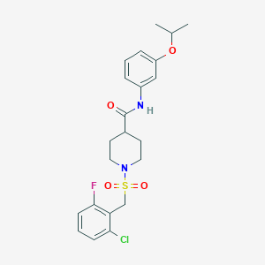 1-[(2-chloro-6-fluorobenzyl)sulfonyl]-N-[3-(propan-2-yloxy)phenyl]piperidine-4-carboxamide