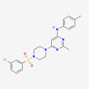 6-(4-((3-chlorophenyl)sulfonyl)piperazin-1-yl)-2-methyl-N-(p-tolyl)pyrimidin-4-amine