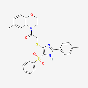 1-(6-methyl-2,3-dihydro-4H-1,4-benzoxazin-4-yl)-2-{[2-(4-methylphenyl)-4-(phenylsulfonyl)-1H-imidazol-5-yl]sulfanyl}ethanone