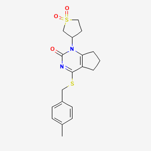 1-(1,1-dioxidotetrahydrothiophen-3-yl)-4-[(4-methylbenzyl)sulfanyl]-1,5,6,7-tetrahydro-2H-cyclopenta[d]pyrimidin-2-one