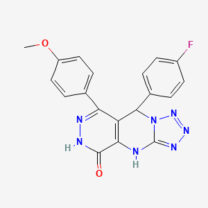 molecular formula C19H14FN7O2 B11336231 8-(4-fluorophenyl)-10-(4-methoxyphenyl)-2,4,5,6,7,11,12-heptazatricyclo[7.4.0.03,7]trideca-1(9),3,5,10-tetraen-13-one 