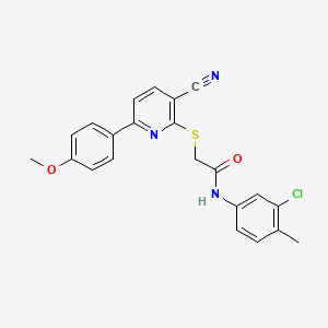 N-(3-chloro-4-methylphenyl)-2-{[3-cyano-6-(4-methoxyphenyl)pyridin-2-yl]sulfanyl}acetamide