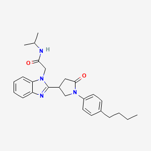 2-{2-[1-(4-butylphenyl)-5-oxopyrrolidin-3-yl]-1H-benzimidazol-1-yl}-N-(propan-2-yl)acetamide