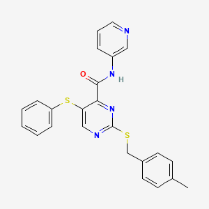 2-[(4-methylbenzyl)sulfanyl]-5-(phenylsulfanyl)-N-(pyridin-3-yl)pyrimidine-4-carboxamide