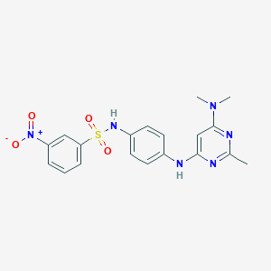 molecular formula C19H20N6O4S B11336295 N-(4-((6-(dimethylamino)-2-methylpyrimidin-4-yl)amino)phenyl)-3-nitrobenzenesulfonamide 