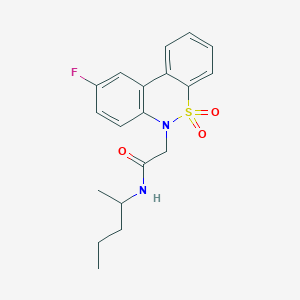 2-(9-Fluoro-5,5-dioxido-6H-dibenzo[C,E][1,2]thiazin-6-YL)-N-(2-pentanyl)acetamide