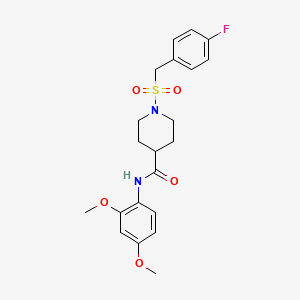 molecular formula C21H25FN2O5S B11336325 N-(2,4-dimethoxyphenyl)-1-[(4-fluorobenzyl)sulfonyl]piperidine-4-carboxamide 