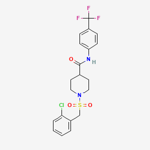 molecular formula C20H20ClF3N2O3S B11336330 1-[(2-chlorobenzyl)sulfonyl]-N-[4-(trifluoromethyl)phenyl]piperidine-4-carboxamide 