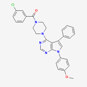 molecular formula C30H26ClN5O2 B11336402 (3-chlorophenyl){4-[7-(4-methoxyphenyl)-5-phenyl-7H-pyrrolo[2,3-d]pyrimidin-4-yl]piperazin-1-yl}methanone 