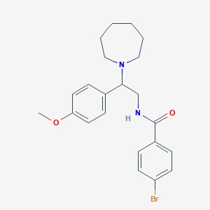 molecular formula C22H27BrN2O2 B11336407 N-[2-(azepan-1-yl)-2-(4-methoxyphenyl)ethyl]-4-bromobenzamide 