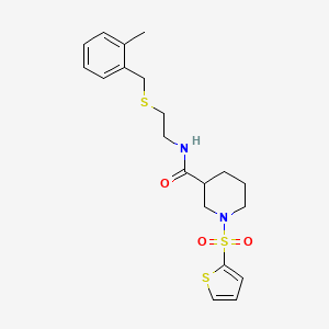 N-{2-[(2-methylbenzyl)sulfanyl]ethyl}-1-(thiophen-2-ylsulfonyl)piperidine-3-carboxamide