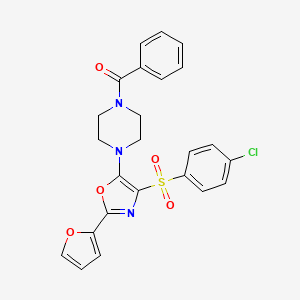 molecular formula C24H20ClN3O5S B11336414 (4-{4-[(4-Chlorophenyl)sulfonyl]-2-(furan-2-yl)-1,3-oxazol-5-yl}piperazin-1-yl)(phenyl)methanone 