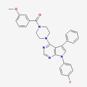 molecular formula C30H26FN5O2 B11336420 {4-[7-(4-fluorophenyl)-5-phenyl-7H-pyrrolo[2,3-d]pyrimidin-4-yl]piperazin-1-yl}(3-methoxyphenyl)methanone 