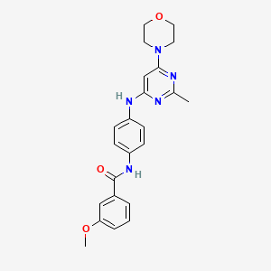 molecular formula C23H25N5O3 B11336428 3-methoxy-N-(4-((2-methyl-6-morpholinopyrimidin-4-yl)amino)phenyl)benzamide 