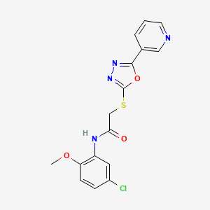 molecular formula C16H13ClN4O3S B11336441 N-(5-chloro-2-methoxyphenyl)-2-{[5-(pyridin-3-yl)-1,3,4-oxadiazol-2-yl]sulfanyl}acetamide 