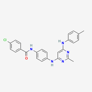 4-chloro-N-[4-({2-methyl-6-[(4-methylphenyl)amino]pyrimidin-4-yl}amino)phenyl]benzamide