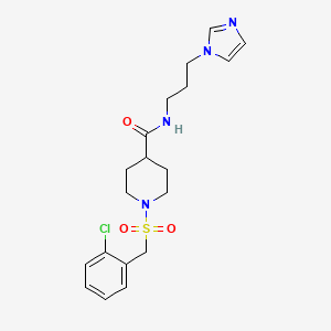 1-[(2-chlorobenzyl)sulfonyl]-N-[3-(1H-imidazol-1-yl)propyl]piperidine-4-carboxamide