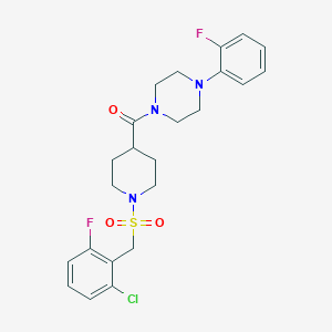 molecular formula C23H26ClF2N3O3S B11336461 {1-[(2-Chloro-6-fluorobenzyl)sulfonyl]piperidin-4-yl}[4-(2-fluorophenyl)piperazin-1-yl]methanone 