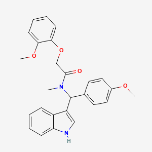 N-[1H-indol-3-yl(4-methoxyphenyl)methyl]-2-(2-methoxyphenoxy)-N-methylacetamide