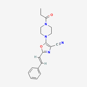 2-[(E)-2-phenylethenyl]-5-(4-propanoylpiperazin-1-yl)-1,3-oxazole-4-carbonitrile