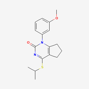 molecular formula C17H20N2O2S B11336474 1-(3-methoxyphenyl)-4-(propan-2-ylsulfanyl)-1,5,6,7-tetrahydro-2H-cyclopenta[d]pyrimidin-2-one 