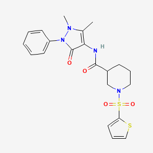 N-(1,5-dimethyl-3-oxo-2-phenyl-2,3-dihydro-1H-pyrazol-4-yl)-1-(thiophen-2-ylsulfonyl)piperidine-3-carboxamide