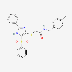 N-(4-methylbenzyl)-2-{[2-phenyl-4-(phenylsulfonyl)-1H-imidazol-5-yl]sulfanyl}acetamide