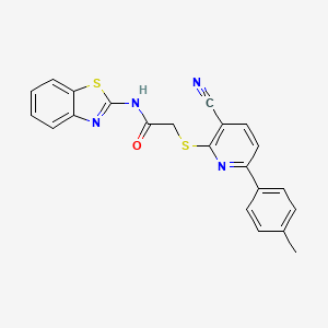 N-(1,3-benzothiazol-2-yl)-2-{[3-cyano-6-(4-methylphenyl)pyridin-2-yl]sulfanyl}acetamide