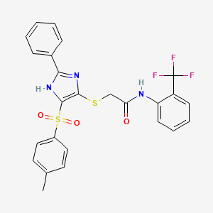 2-({4-[(4-methylphenyl)sulfonyl]-2-phenyl-1H-imidazol-5-yl}sulfanyl)-N-[2-(trifluoromethyl)phenyl]acetamide