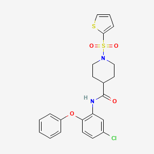 molecular formula C22H21ClN2O4S2 B11336515 N-(5-chloro-2-phenoxyphenyl)-1-(thiophen-2-ylsulfonyl)piperidine-4-carboxamide 