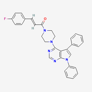 (2E)-1-(4-{5,7-Diphenyl-7H-pyrrolo[2,3-D]pyrimidin-4-YL}piperazin-1-YL)-3-(4-fluorophenyl)prop-2-EN-1-one